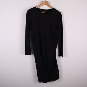 VIVIAN SHYU Black Long Sleeve Gathered Dress